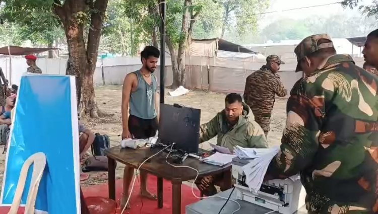 भर्ती प्रक्रिया कर्नल मानस महापात्रा के नेतृत्व में आई टीम की निगरानी में