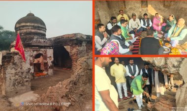दो सौ वर्ष पुराने कालिका देवी मंदिर का हवन पूजन के साथ शुरू हुआ जीर्णोद्धार
