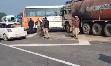 मथुरा : रोडवेज बस और डीजल टैंकर की टक्कर में परिचालक सहित पांच घायल