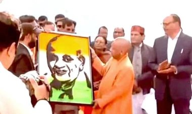 कीलों से बनाया भारतरत्न लौहपुरुष का चित्र, सीएम को भेंट कर शैलेन्द्र ने पाई प्रशंसा