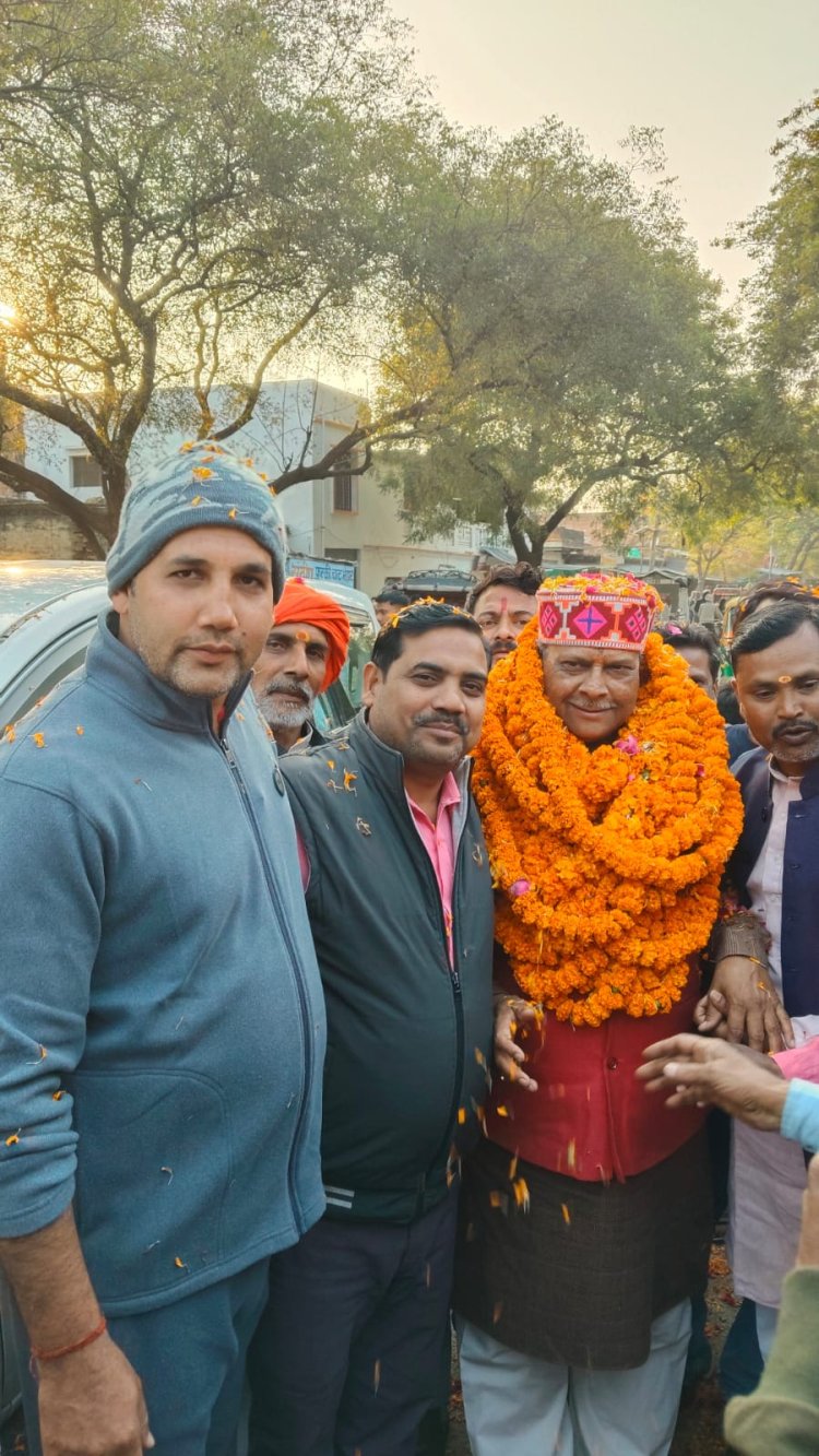 सोहनलाल श्रीमाली के दोबारा मनोनयन पर पहाड़ी में भव्य स्वागत
