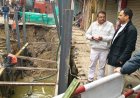 धंसे डॉट नाले का नगर आयुक्त ने लिया जायजा, सात मकान खाली कराने के निर्देश