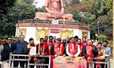 श्री राम वनगमन मार्ग पर यात्रा कर रहे डॉ.मुकेश चौहान का हुआ स्वागत