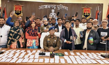 आजमगढ़ पुलिस ने एक माह में 50 लाख रुपये के गुमशुदा मोबाइल फोन बरामद कर उनके स्वामियों को सौंपे