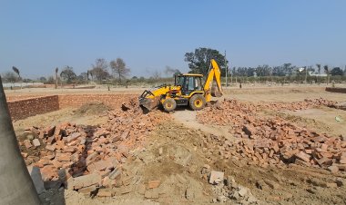 20 हजार वर्ग मीटर में फैली अवैध कॉलोनी पर चला बुलडोजर