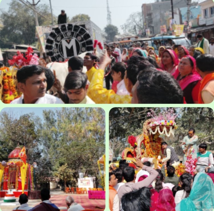 भगवान शिव परिवार की मूर्ति स्थापना, शोभायात्रा में उमड़ा आस्था का जनसैलाब