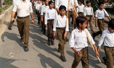 राष्ट्रीय स्वयंसेवक संघ मुरादाबाद महानगर ने एक दर्जन से अधिक बस्तियों में निकाला पथ संचलन