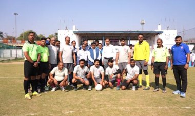 प्रयागराज के डीएसए ग्राउंड पर अंतर मंडलीय रेलवे फुटबॉल लीग चैम्पियनशिप का शुभारम्भ