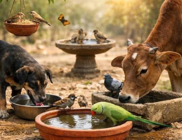 पशु-पक्षियों के पानी की व्यवस्था करना हम सबकी जिम्मेदारी : रजनीकांत श्रीवास्तव