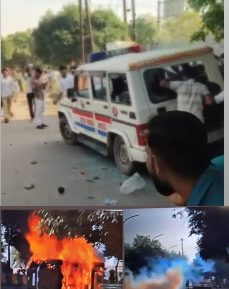 वेतन बढ़ाने को सड़क पर उतरे श्रमिकों का प्रदर्शन, आगजनी, तोड़फोड़ और कई जगह लगाया जाम