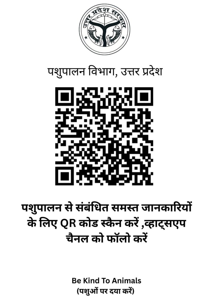 योगी सरकार पशुपालन को मजबूत करने को जारी किया वाट्सएप चैनल, बार कोड स्कैन कर सीखें पशुपालन