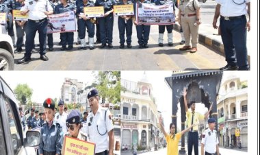 जयपुर की सड़कों पर उतरे नन्हे ट्रैफिक वॉलिंटियर्स