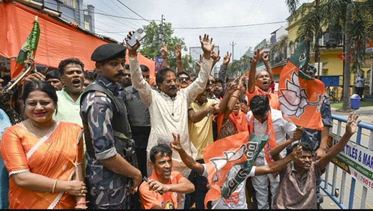 बंगाल में बहुमत के पार पहुंची भाजपा, 171 सीटों पर जीत, 37 पर निर्णायक बढ़त