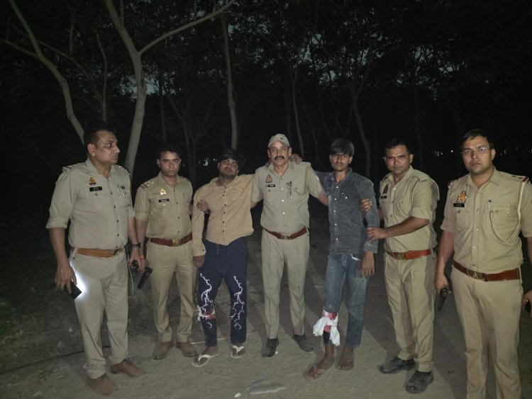 युवक की हत्या के आरोपित चार बदमाश पुलिस मुठभेड़ में गिरफ्तार, 2 के पैर में लगी गोली
