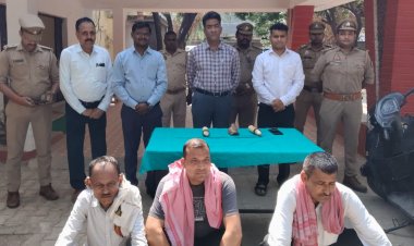 हाथी दांत और जबड़े के साथ प्रयागराज के तीन तस्कर गिरफ्तार, तस्करी का 'कोड' बना 10 रुपये का नोट
