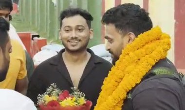 गोरखपुर एयरपोर्ट पर इंटरनेशनल बॉडी बिल्डर सुनीत जाधव का भव्य स्वागत