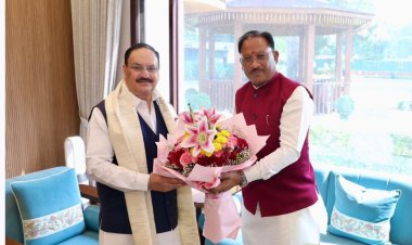 जेपी नड्डा से मिले विष्णुदेव साय, स्वास्थ्य सेवाओं और किसानों के लिए खाद-बीज उपलब्धता पर हुई विस्तृत चर्चा