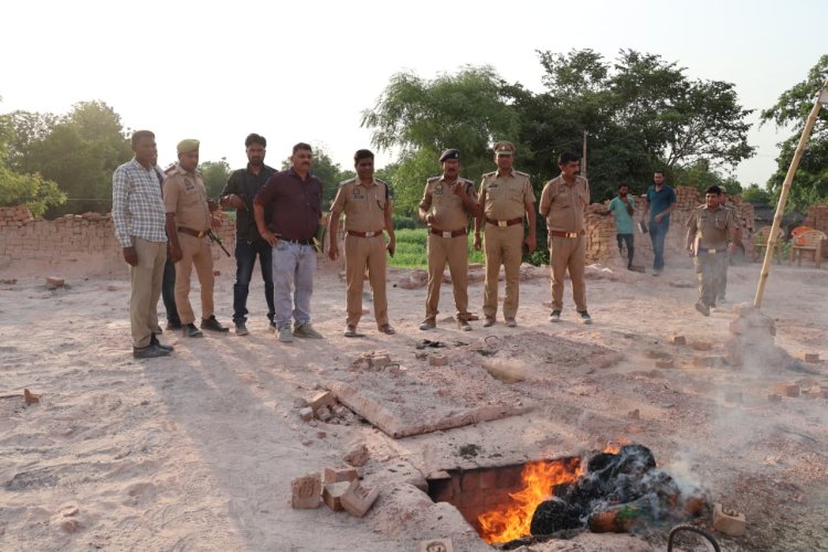 ऑपरेशन दहन के तहत प्रयागराज पुलिस ने 13 क्विंटल गांजा कराया नष्ट
