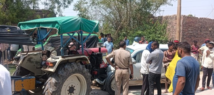 मीरजापुर में ट्रैक्टर और कार की भिड़ंत में तीन घायल, एक वाराणसी रेफर