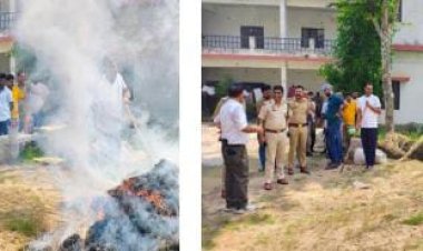 ऑपरेशन 'दहन': प्रयागराज में नष्ट किया गया 72.31 लाख रुपये का गांजा
