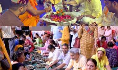 शिव भक्तों के संग आरएसएस के इंद्रेश जी ने रूद्राभिषेक कर की विश्व शांति की कामना
