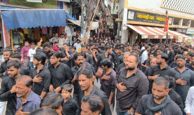 वाराणसी में गमगीन माहौल में मना चेहल्लुम, 'या हुसैन' की सदाओं से गूंजे मातमी जुलूस