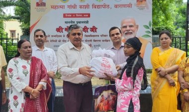 वाराणसी में 76 टीबी मरीजों को मिली पोषण पोटली, काशी विद्यापीठ में सेवा संकल्प अभियान