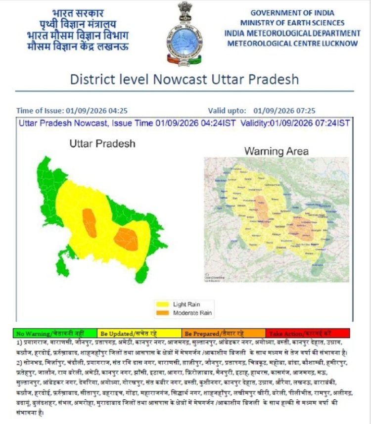 UP Weather Alert: प्रयागराज समेत 17 जिलों में तेज बारिश का अलर्ट, 61 जिलों में भी बरसेंगे बादल; बिजली गिरने की चेतावनी