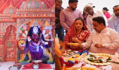 शारदीय नवरात्रि पर सांसद प्रवीन खंडेलवाल ने सपरिवार की कलश स्थापना, मां शैलपुत्री की पूजा-अर्चना