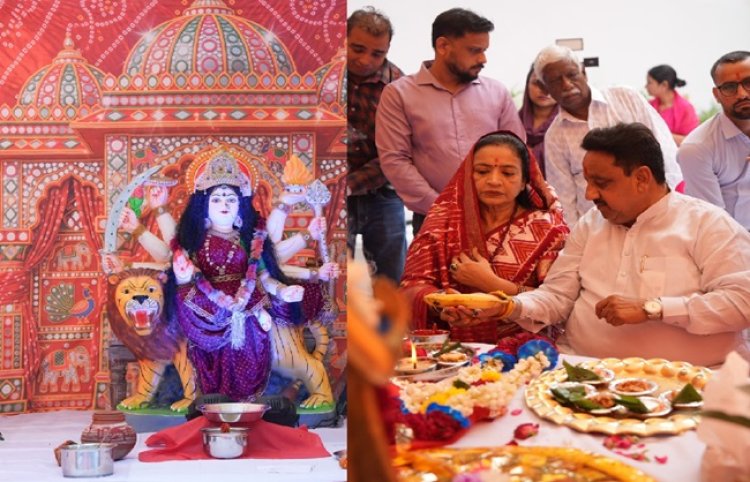 शारदीय नवरात्रि पर सांसद प्रवीन खंडेलवाल ने सपरिवार की कलश स्थापना, मां शैलपुत्री की पूजा-अर्चना