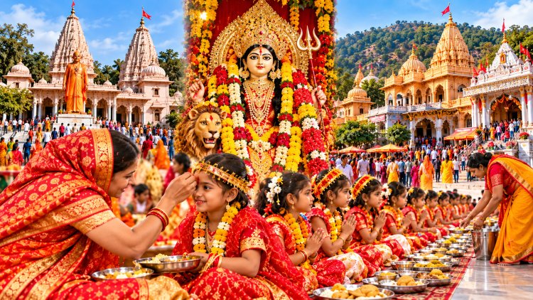उत्तर प्रदेश में धूमधाम से मनाई गई महानवमी, गोरखनाथ से विंध्यधाम तक कन्या पूजन और भोज की रही धूम
